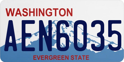 WA license plate AEN6035