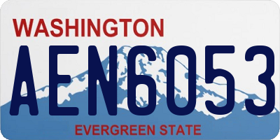 WA license plate AEN6053