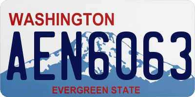WA license plate AEN6063
