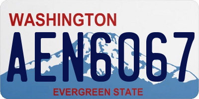 WA license plate AEN6067