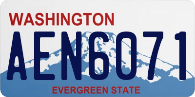 WA license plate AEN6071