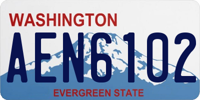 WA license plate AEN6102