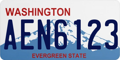 WA license plate AEN6123