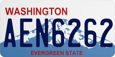 WA license plate AEN6262