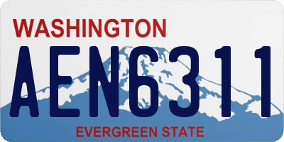 WA license plate AEN6311