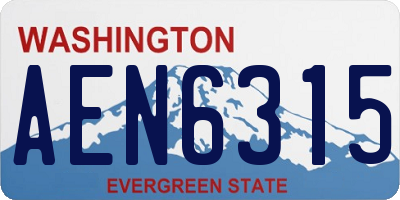 WA license plate AEN6315
