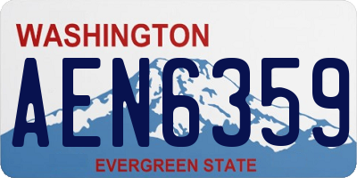 WA license plate AEN6359