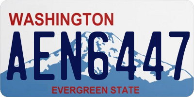 WA license plate AEN6447