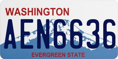 WA license plate AEN6636
