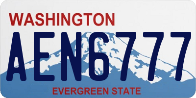 WA license plate AEN6777
