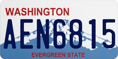 WA license plate AEN6815