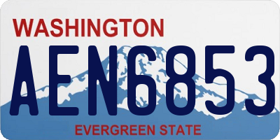 WA license plate AEN6853