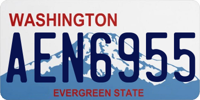 WA license plate AEN6955