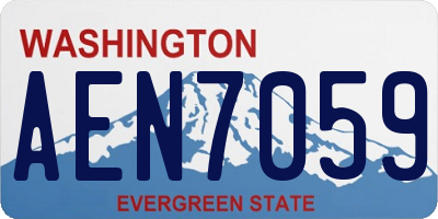 WA license plate AEN7059
