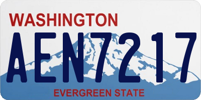 WA license plate AEN7217