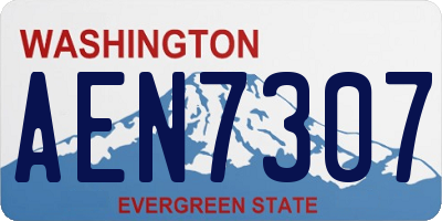 WA license plate AEN7307