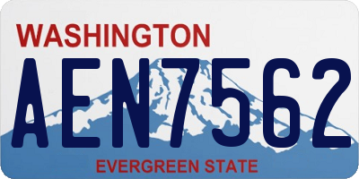 WA license plate AEN7562
