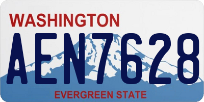 WA license plate AEN7628