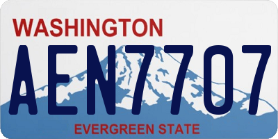 WA license plate AEN7707