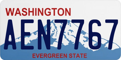 WA license plate AEN7767