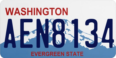 WA license plate AEN8134