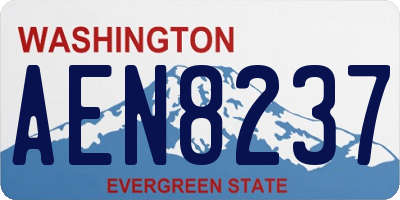 WA license plate AEN8237