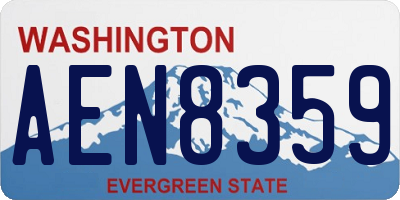 WA license plate AEN8359