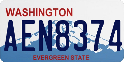 WA license plate AEN8374