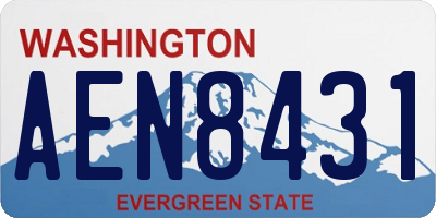 WA license plate AEN8431