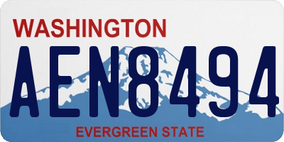 WA license plate AEN8494