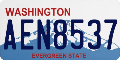 WA license plate AEN8537