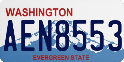WA license plate AEN8553
