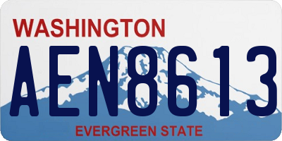 WA license plate AEN8613