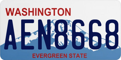WA license plate AEN8668