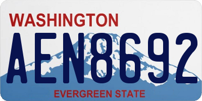 WA license plate AEN8692