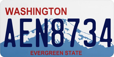 WA license plate AEN8734