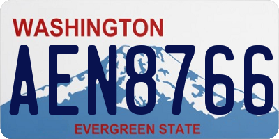 WA license plate AEN8766