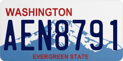 WA license plate AEN8791