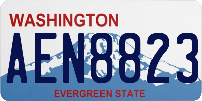 WA license plate AEN8823
