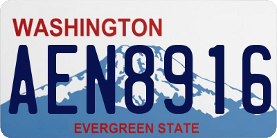 WA license plate AEN8916