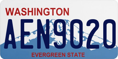 WA license plate AEN9020