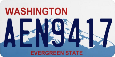 WA license plate AEN9417