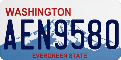 WA license plate AEN9580