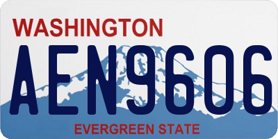 WA license plate AEN9606