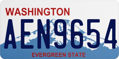 WA license plate AEN9654