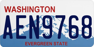 WA license plate AEN9768
