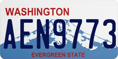 WA license plate AEN9773