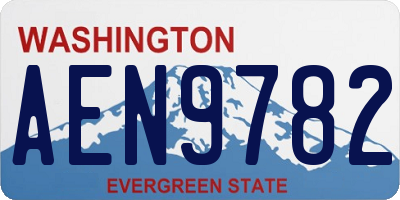 WA license plate AEN9782