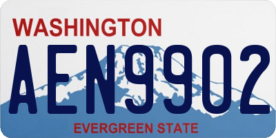 WA license plate AEN9902
