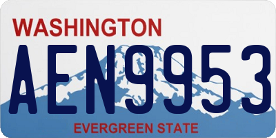 WA license plate AEN9953